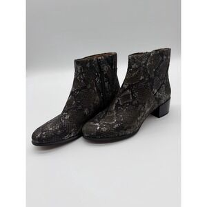 Vionic Kamryn Snake Print Booties-Women's 6.5-Waterproof-Pewter Boa-New In Box